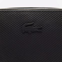 Sacs | LACOSTE Sacoche Zippee Verticale Unie Chantaco En Cuir Pique Mat