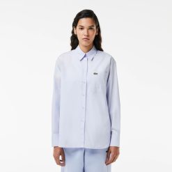 Chemises & Hauts | LACOSTE Chemise Oversize Fit En Popeline De Coton