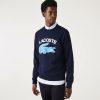 Sweatshirts | LACOSTE Sweatshirt Homme Lacoste Col Rond Imprime Crocodile