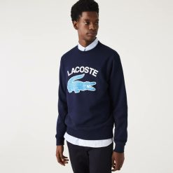 Sweatshirts | LACOSTE Sweatshirt Homme Lacoste Col Rond Imprime Crocodile