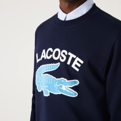 Sweatshirts | LACOSTE Sweatshirt Homme Lacoste Col Rond Imprime Crocodile