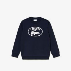 Vetements Fille | LACOSTE Sweatshirt Enfant Color-Block Avec Marquage Contraste Lacoste