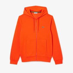 Sweatshirts | LACOSTE Sweatshirt Jogger Zippe Homme En Molleton Lacoste Avec Poche Kangourou