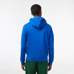 Sweatshirts | LACOSTE Sweatshirt Jogger Zippe Homme En Molleton Lacoste Avec Poche Kangourou