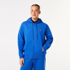 Sweatshirts | LACOSTE Sweatshirt Jogger Zippe Homme En Molleton Lacoste Avec Poche Kangourou