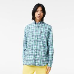 Chemises | LACOSTE Chemise A Carreaux Homme Lacoste En Coton Biologique