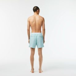 Maillots De Bain | LACOSTE Short De Bain Leger Court Uni Avec Boxer Integre