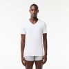 Sous-Vetements & Vetements D'Interieur | LACOSTE Lot De 3 T-Shirts D'Interieurs Slim Fit A Col V En Coton Uni