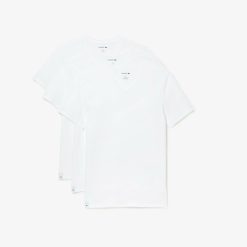 Sous-Vetements & Vetements D'Interieur | LACOSTE Lot De 3 T-Shirts D'Interieurs Slim Fit A Col V En Coton Uni