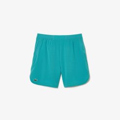 Vetements De Sport | LACOSTE Short A Carreaux Homme Lacoste Sport En Mesh Extensible