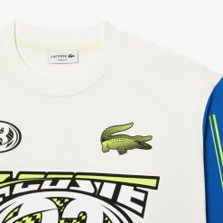 T-Shirts | LACOSTE T-Shirt A Manches Longues Homme Lacoste Loose Fit Imprime