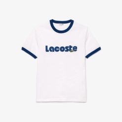 T-Shirts | LACOSTE T-Shirt Avec Imprime Lacoste Et Details Contrastes