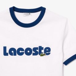 T-Shirts | LACOSTE T-Shirt Avec Imprime Lacoste Et Details Contrastes