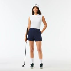 Vetements De Sport | LACOSTE Polo Sans Manche Femme Golf Lacoste Sport Ultra-Dry En Coton Biologique