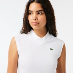 Vetements De Sport | LACOSTE Polo Sans Manche Femme Golf Lacoste Sport Ultra-Dry En Coton Biologique