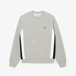 Sweatshirts | LACOSTE Sweatshirt Color-Block Homme Lacoste En Molleton Gratte