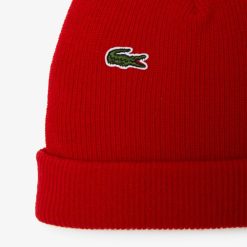 Chapeaux & Casquettes | LACOSTE Bonnet Unie Lacoste En Laine Cotelee