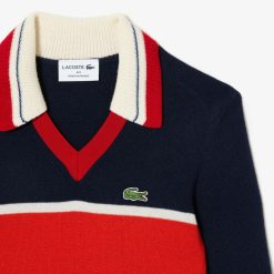 Robes & Jupes | LACOSTE Robe Polo Heritage Fabriquee En France En Maille Cotelee