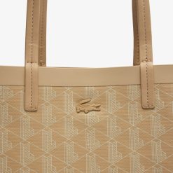 Sacs A Main & Cabas | LACOSTE Sac Cabas Zely Moyen Monogramme En Toile Enduite