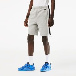 Pantalons & Shorts | LACOSTE Short Color-Block Homme Lacoste En Molleton Gratte