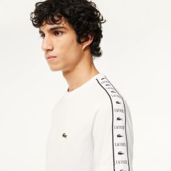 T-Shirts | LACOSTE T-Shirt Jersey De Coton A Bande Siglee