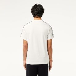 T-Shirts | LACOSTE T-Shirt Jersey De Coton A Bande Siglee