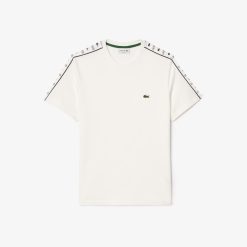 T-Shirts | LACOSTE T-Shirt Jersey De Coton A Bande Siglee