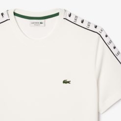 T-Shirts | LACOSTE T-Shirt Jersey De Coton A Bande Siglee