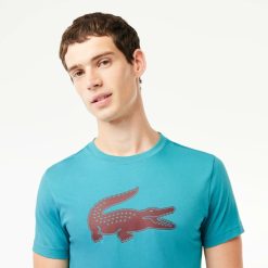 Vetements De Sport | LACOSTE T-Shirt Lacoste Sport En Jersey Respirant Imprime Crocodile 3D