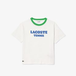 Vetements Fille | LACOSTE T-Shirt En Jersey De Coton Imprime Crocodiles