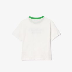 Vetements Fille | LACOSTE T-Shirt En Jersey De Coton Imprime Crocodiles