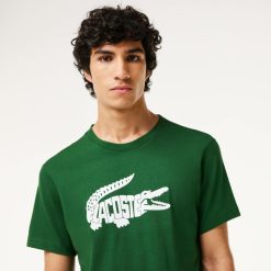 Vetements De Sport | LACOSTE T-Shirt Sport Ultra-Dry Avec Imprime Crocodile