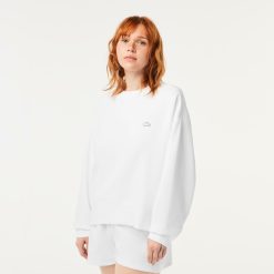 Sweatshirts | LACOSTE Sweatshirt Jogger Femme Lacoste Imprime Au Dos