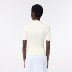 Pullovers | LACOSTE Polo Col Zippe Femme Lacoste En Maille