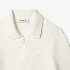 Pullovers | LACOSTE Polo Col Zippe Femme Lacoste En Maille