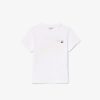 Vetements Fille | LACOSTE T-Shirt Imprime Contraste En Jersey De Coton