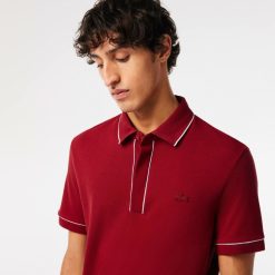 Polos | LACOSTE Polo Smart Paris En Coton Stretch Lisere Contraste