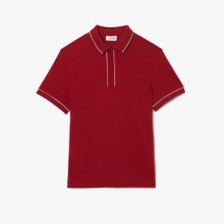 Polos | LACOSTE Polo Smart Paris En Coton Stretch Lisere Contraste