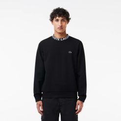 Sweatshirts | LACOSTE Sweatshirt En Double-Face A Col Jacquard Sigle