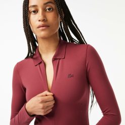 Polos | LACOSTE Body Femme Lacoste Avec Col Et Zip En Polyamide Recycle