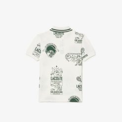 Vetements Fille | LACOSTE Polo Imprime Graphique En Coton