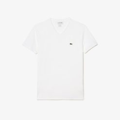 T-Shirts | LACOSTE T-Shirt Col V En Jersey De Coton Pima Uni