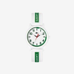 Accessoires | LACOSTE Montre Rider A 3 Aiguilles - Modele Blanc Et Vert Avec Bracelet En Silicone