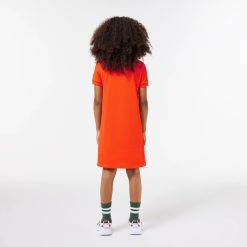 Vetements Fille | LACOSTE Robe Polo Fille En Pique De Coton Uni