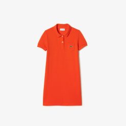 Vetements Fille | LACOSTE Robe Polo Fille En Pique De Coton Uni