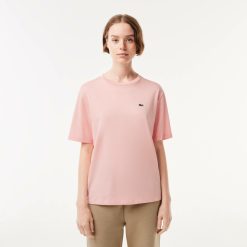 T-Shirts | LACOSTE T-Shirt A Col Rond En Coton Premium