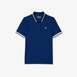 Vetements De Sport | LACOSTE Polo Sport Avec Col Raye Contraste En Pique