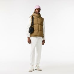 Manteaux & Vestes | LACOSTE Doudoune Sans Manche Deperlante En Duvet Avec Crocodile Matelasse