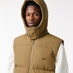 Manteaux & Vestes | LACOSTE Doudoune Sans Manche Deperlante En Duvet Avec Crocodile Matelasse