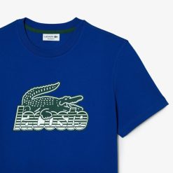 T-Shirts | LACOSTE T-Shirt Homme Lacoste Imprime En Jersey De Coton